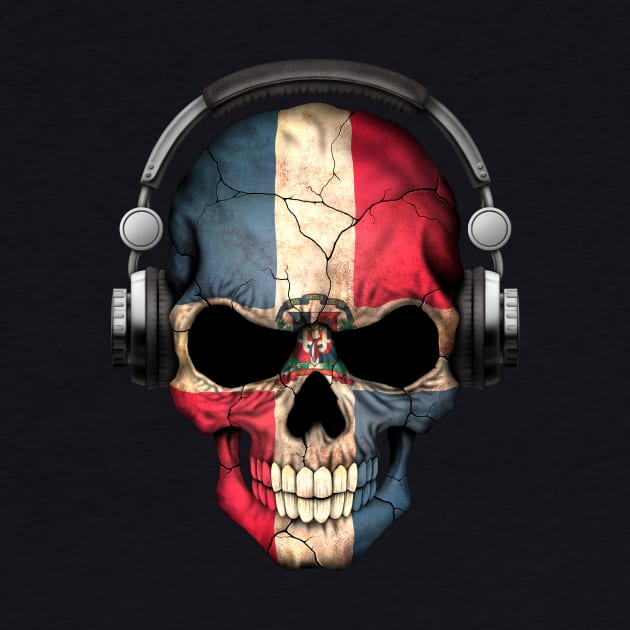 Dark Skull Deejay with Dominican Flag by jeffbartels